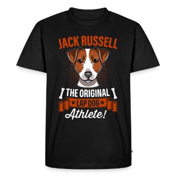 Jack Russell, the original lap dog athlete - Men's Premium Organic T-Shirt - black - Front - Nico (187cm)