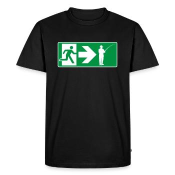 Emergency Exit Fishing Angler - Men's Premium Organic T-Shirt - black - Front - Nico (187cm)