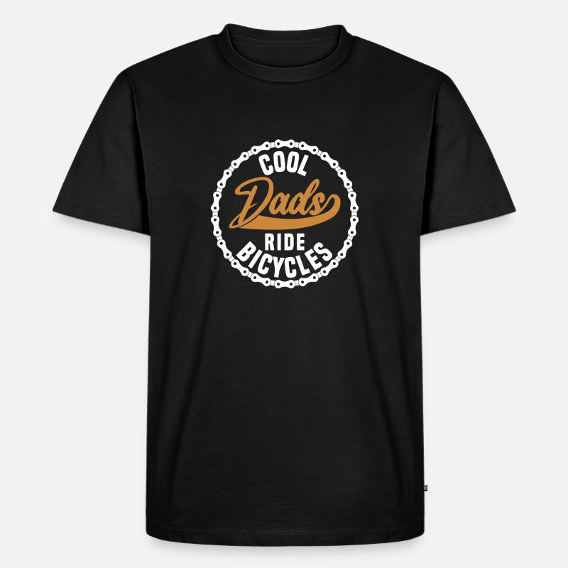 Cool dads ride bicycles - Männer Premium Bio T-Shirt - Schwarz