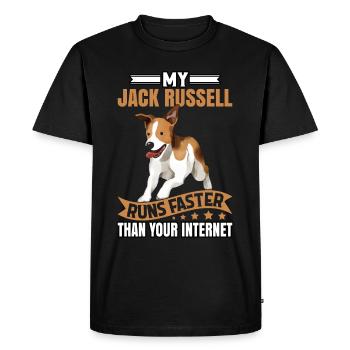 Mon Jack Russell fonctionne plus vite que votre Internet - T-shirt Premium bio Homme - noir - Devant - Nico (187cm)