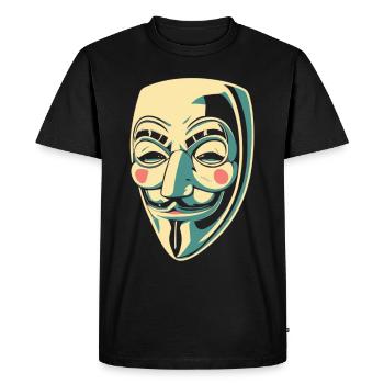 Masque Guy Fawkes - T-shirt Premium bio Homme - noir - Devant - Nico (187cm)