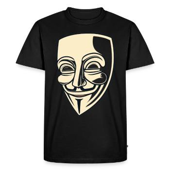 Masque Guy Fawkes - T-shirt Premium bio Homme - noir - Devant - Nico (187cm)