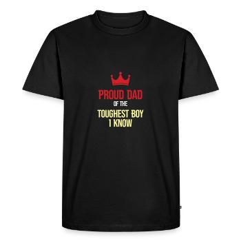 Fier père du garçon le plus dur que je connaisse - T-shirt Premium bio Homme - noir - Devant - Nico (187cm)