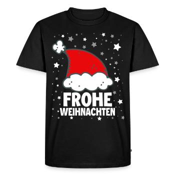 Frohe Weinachten Weihnachtsmütze - Männer Premium Bio T-Shirt - Schwarz - Vorne - Nico (187cm)