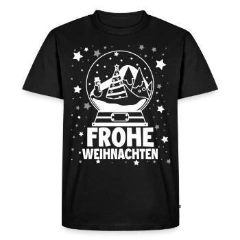 Frohe Weinachten - Männer Premium Bio T-Shirt - Schwarz - Vorne - Nico (187cm)