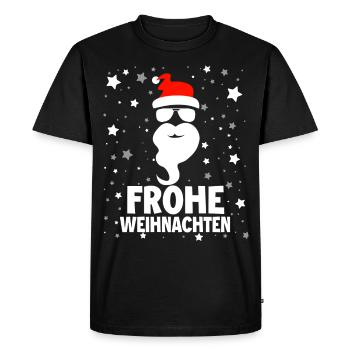 Frohe Weinachten - Männer Premium Bio T-Shirt - Schwarz - Vorne - Nico (187cm)