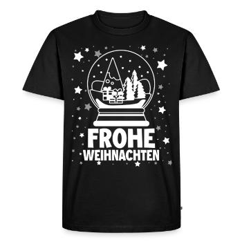Frohe Weinachten Weihnachtskugel - Männer Premium Bio T-Shirt - Schwarz - Vorne - Nico (187cm)