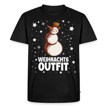 Weihnachts Outfit Schneemann - Männer Premium Bio T-Shirt - Schwarz - Vorne - Nico (187cm)