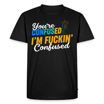 Êtes-vous confus? Je suis confus - T-shirt Premium bio Homme - noir - Devant - Nico (187cm)