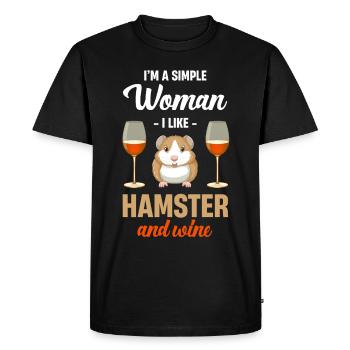 Je suis une femme simple, j’adore les hamsters et - T-shirt Premium bio Homme - noir - Devant - Nico (187cm)