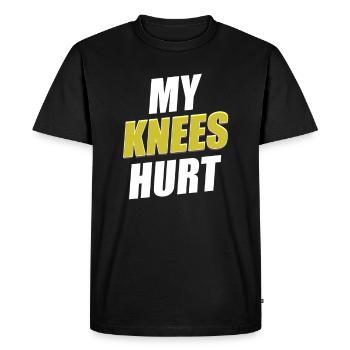 Ma douleur au genou drôle de blessure - T-shirt Premium bio Homme - noir - Devant - Nico (187cm)