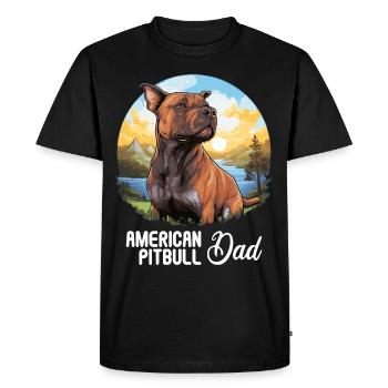 Chien Pitbull américain - T-shirt Premium bio Homme - noir - Devant - Nico (187cm)