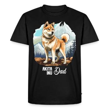 Chien Akita Inu - T-shirt Premium bio Homme - noir - Devant - Nico (187cm)
