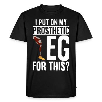 Amputés de prothèses de jambe - T-shirt Premium bio Homme - noir - Devant - Nico (187cm)