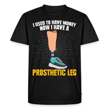 Amputee - Men's Premium Organic T-Shirt - black - Front - Nico (187cm)