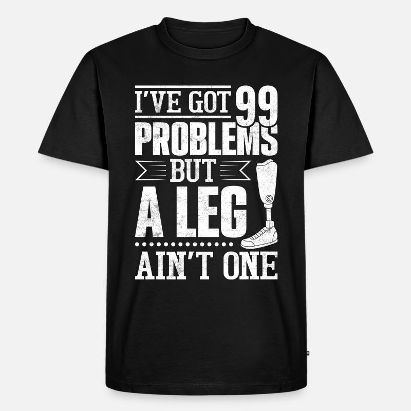 Beinprothese Amputierter - Männer Premium Bio T-Shirt - Schwarz