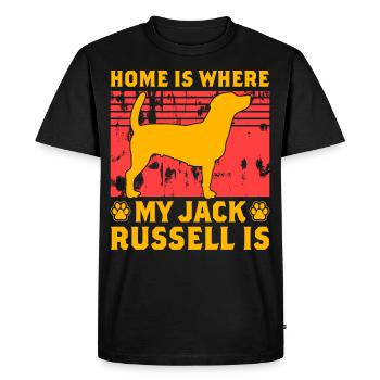 La maison, c’est là où se trouve mon Jack Russell - T-shirt Premium bio Homme - noir - Devant - Nico (187cm)