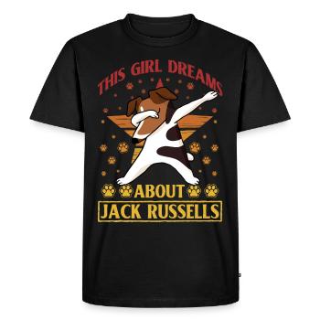Cette fille rêve de Jack Russell - T-shirt Premium bio Homme - noir - Devant - Nico (187cm)