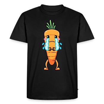 Carotte, Émoticône, Légume, Végétalien, Végétarien - T-shirt Premium bio Homme - noir - Devant - Nico (187cm)