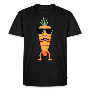 Carrot, Emoticon, Vegetable, Vegan, Vegetarian - Men's Premium Organic T-Shirt - black - Front - Nico (187cm)