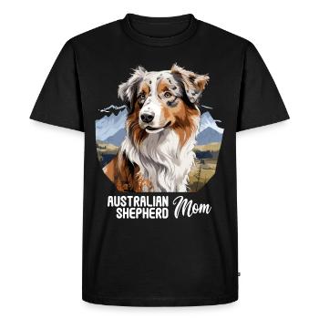 Dog Australian Shepherd - Men's Premium Organic T-Shirt - black - Front - Nico (187cm)
