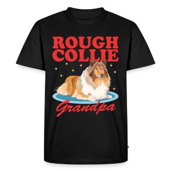 Collie Grandpa Collies Rough Collies Collie à poil long cadeau - T-shirt Premium bio Homme - noir - Devant - Nico (187cm)