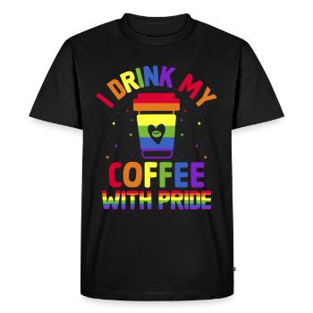 Gay Pride Parade Caffeine Lgbtq Coffee Drinkers - Men's Premium Organic T-Shirt - black - Front - Nico (187cm)