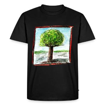 Arbre 1 - T-shirt Premium bio Homme - noir - Devant - Nico (187cm)
