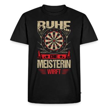 Ruhe Die Meisterin Wirft Dart Trikot Frauen Darts - Männer Premium Bio T-Shirt - Schwarz - Vorne - Nico (187cm)