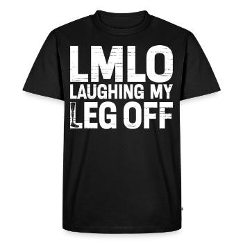 Funny prosthetic leg for amputees - Men's Premium Organic T-Shirt - black - Front - Nico (187cm)