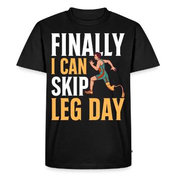 Funny prosthetic leg for amputees - Men's Premium Organic T-Shirt - black - Front - Nico (187cm)