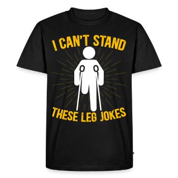 Funny prosthetic leg for amputees - Men's Premium Organic T-Shirt - black - Front - Nico (187cm)