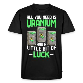 Drôle d’ingénieur de centrale nucléaire - T-shirt Premium bio Homme - noir - Devant - Nico (187cm)