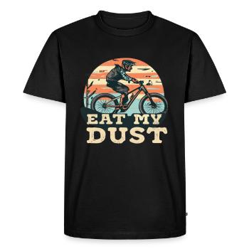 VTT Descente Mange ma poussière - T-shirt Premium bio Homme - noir - Devant - Nico (187cm)