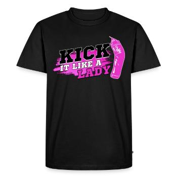 Kick It Like A Lady Kickboxing Muay Thai Boxer - Men's Premium Organic T-Shirt - black - Front - Nico (187cm)