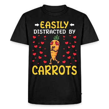 easily distracted by carrots vegetables vegetarian - Men's Premium Organic T-Shirt - black - Front - Nico (187cm)