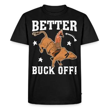 Drôle de cavalier de taureau taureau chevauchant un cow-boy - T-shirt Premium bio Homme - noir - Devant - Nico (187cm)