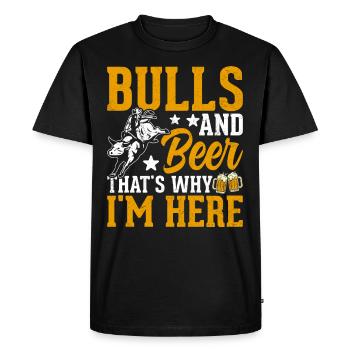 Bull Rider Équitation de taureau - T-shirt Premium bio Homme - noir - Devant - Nico (187cm)