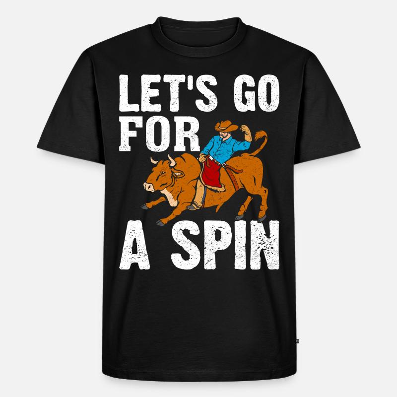 Stierreiter Stierreitender Cowboy - Männer Premium Bio T-Shirt - Schwarz