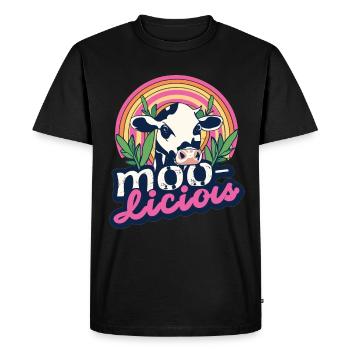Cow Cows Moo-Licious Farmer Cow Head - Men's Premium Organic T-Shirt - black - Front - Nico (187cm)