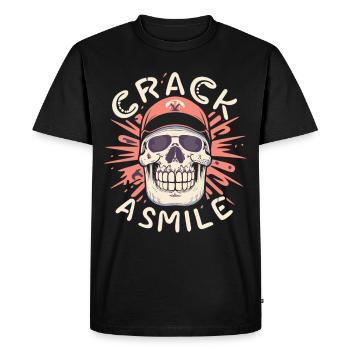 Crânes Crack A Smile Totenkopf Crâne - T-shirt Premium bio Homme - noir - Devant - Nico (187cm)