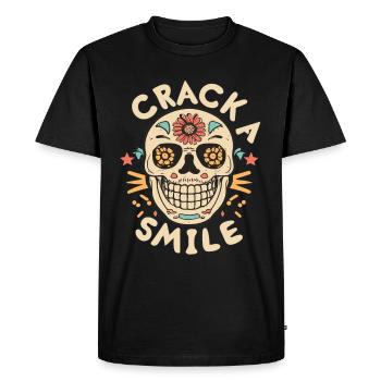 Crânes Crack A Smile Totenkopf Crâne - T-shirt Premium bio Homme - noir - Devant - Nico (187cm)