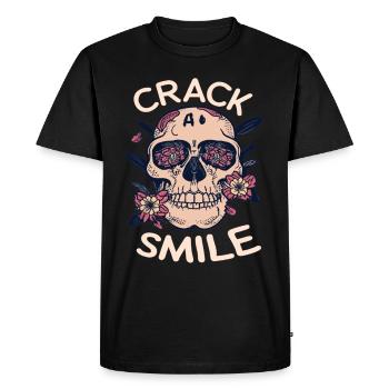 Crânes Crack A Smile Totenkopf Crâne - T-shirt Premium bio Homme - noir - Devant - Nico (187cm)