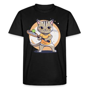 Tennis enfants chat I drôles d’animaux | Des sports | Kät - T-shirt Premium bio Homme - noir - Devant - Nico (187cm)