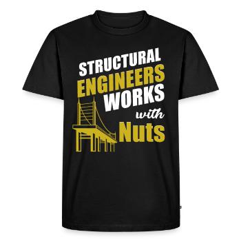 Construction carpenter structural engineer working with nuts - Men's Premium Organic T-Shirt - black - Front - Nico (187cm)