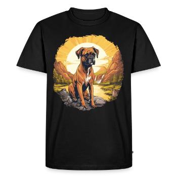 Chien Boxer - T-shirt Premium bio Homme - noir - Devant - Nico (187cm)