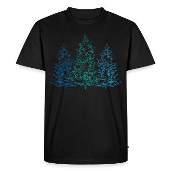 Line Art Forêt-Noire sapin foresterie - T-shirt Premium bio Homme - noir - Devant - Nico (187cm)