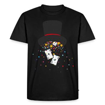 Carte de chapeau de sorcier Tours de cartes illusionniste magique - T-shirt Premium bio Homme - noir - Devant - Nico (187cm)