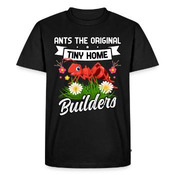 Les fourmis, les premiers constructeurs de petites maisons - T-shirt Premium bio Homme - noir - Devant - Nico (187cm)