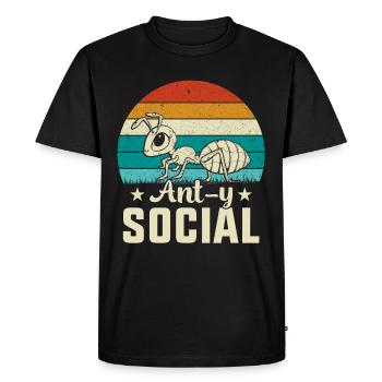 Ant-y social - Men's Premium Organic T-Shirt - black - Front - Nico (187cm)